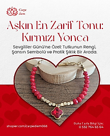 Kırmız Taşlı Dört Yapraklı Yonca Bilezik