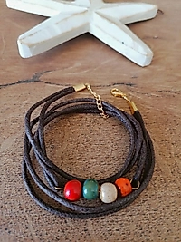 Seramik Boncuklu Dolama Bilezik